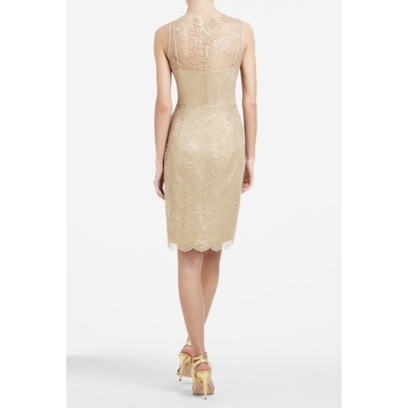 BCBGMaxAzria gold lace Lynette dress - Picture 2 of 6